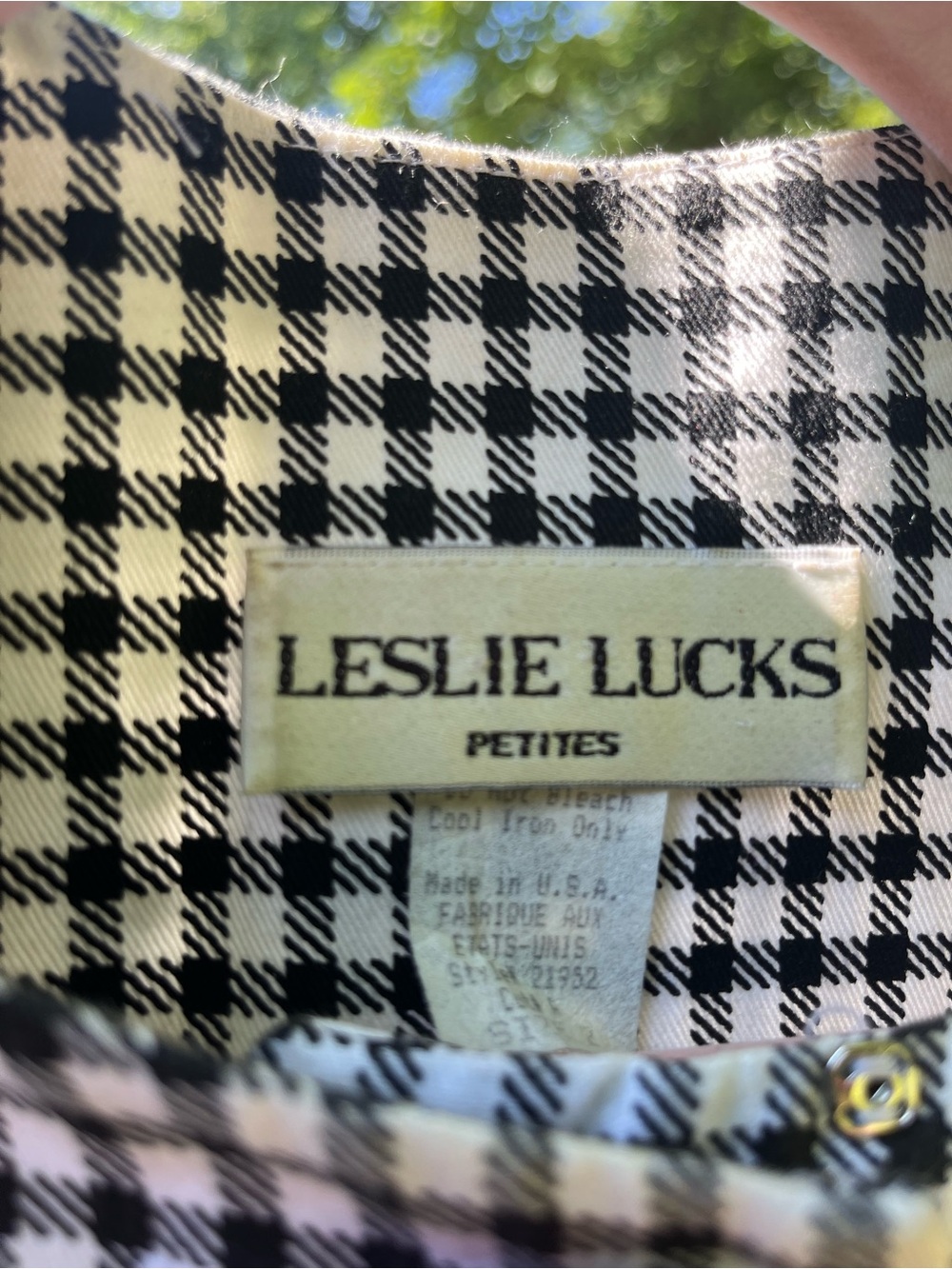 Gingham Shift Dress with Colorful Buttons - Picture 2 of 4